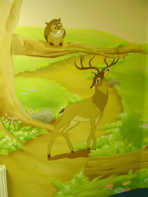 woodland wall mural
