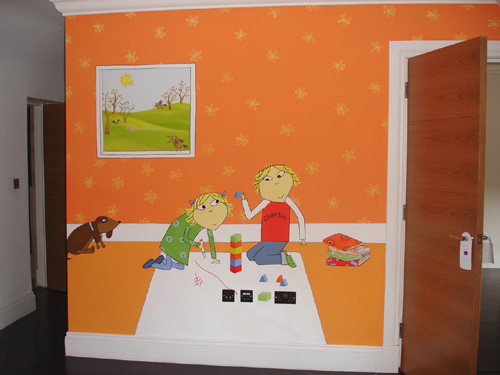 cartoon wall mural